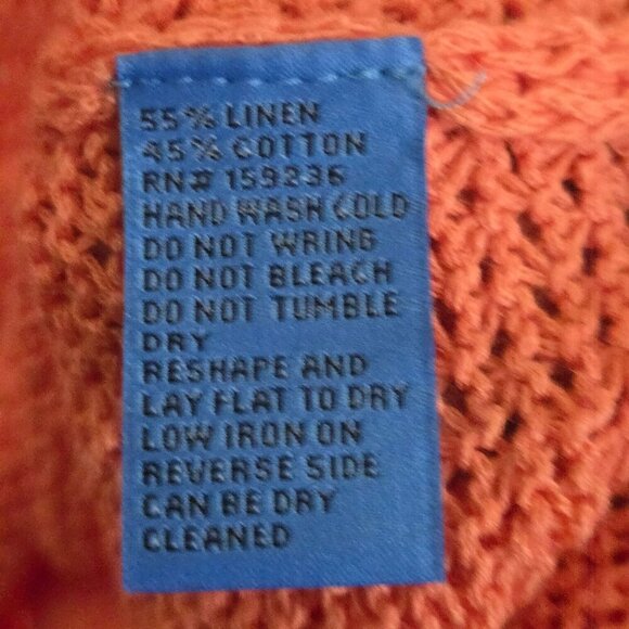 J. Mclaughlin Donna Linen Blend Open Knit Sweater Salmon Size M - Picture 6 of 6